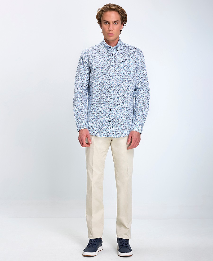 Ανδρικό Πουκάμισο Regular Fit Βαμβακερό Με Μικροσχέδιο Πολύχρωμο φωτογραφία