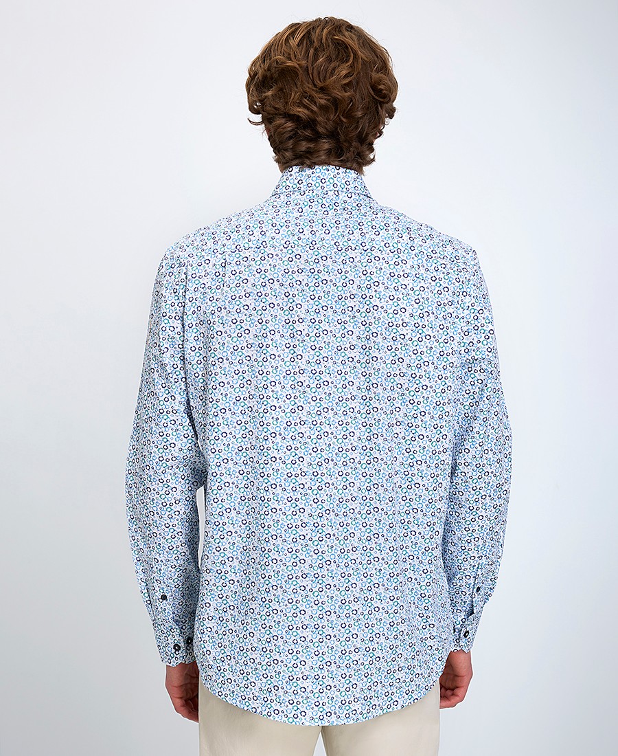 Ανδρικό Πουκάμισο Regular Fit Βαμβακερό Με Μικροσχέδιο Πολύχρωμο φωτογραφία