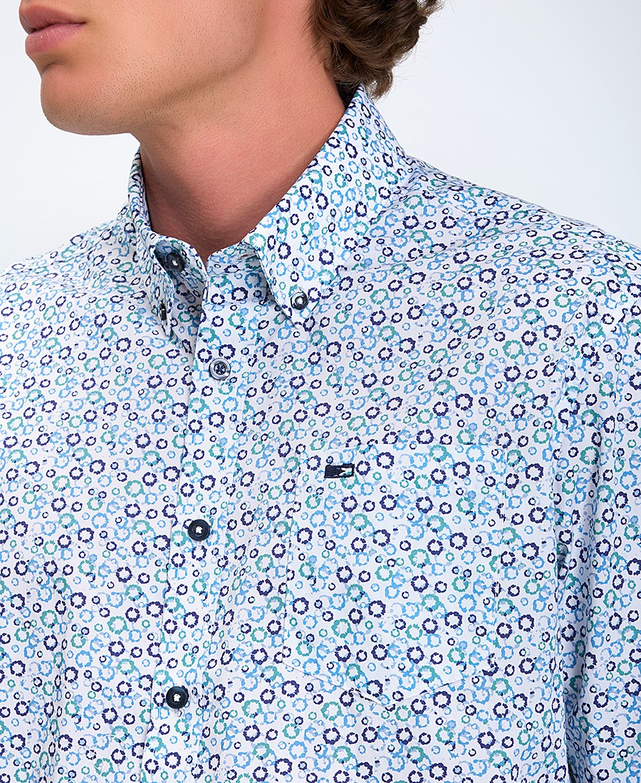 Ανδρικό Πουκάμισο Regular Fit Βαμβακερό Με Μικροσχέδιο Πολύχρωμο φωτογραφία