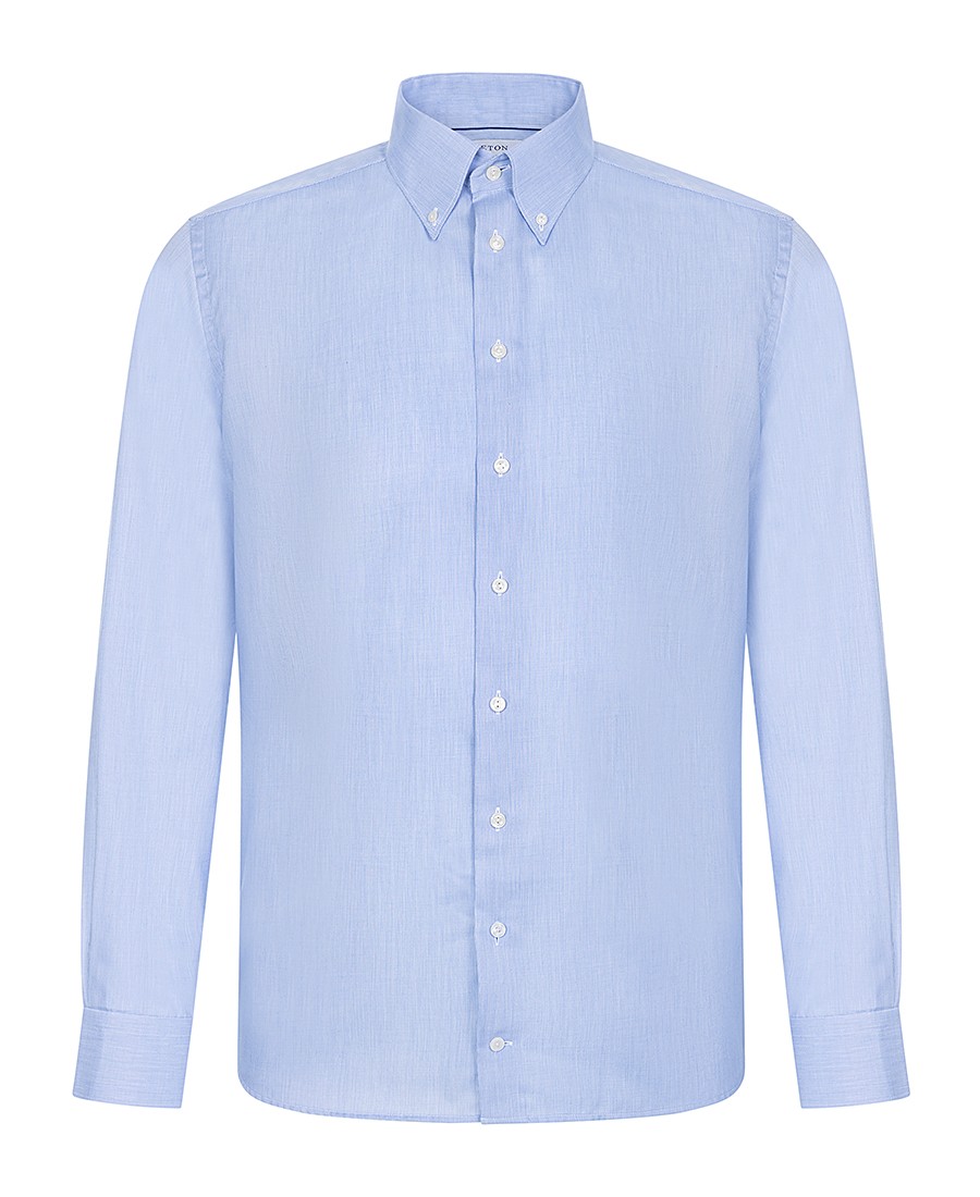 Eton PLUS SIZE Ανδρικό Πουκάμισο Oxford Button Down Slim Fit σε Γαλάζιο