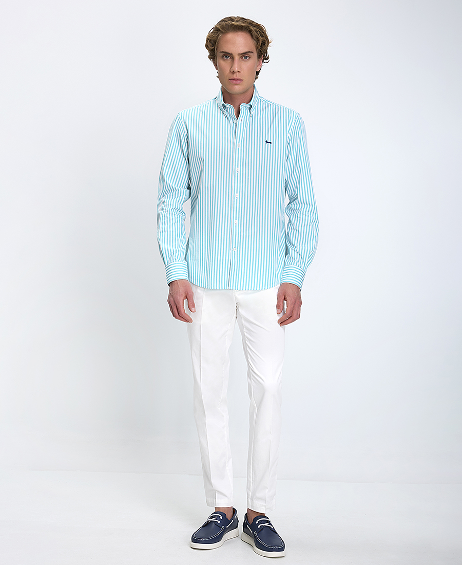 Harmont & Blaine Ανδρικό Βαμβακερό Πουκάμισο με Ρίγες Regular Fit φωτογραφία