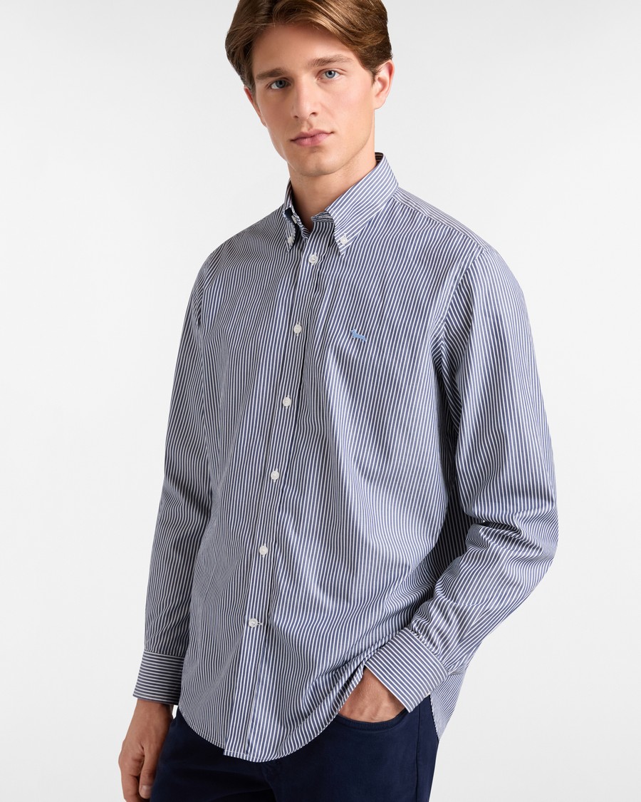 Harmont&Blaine Ανδρικό Πουκάμισο Regular Fit Με Ρίγες Και Κεντημένο Dachshund...