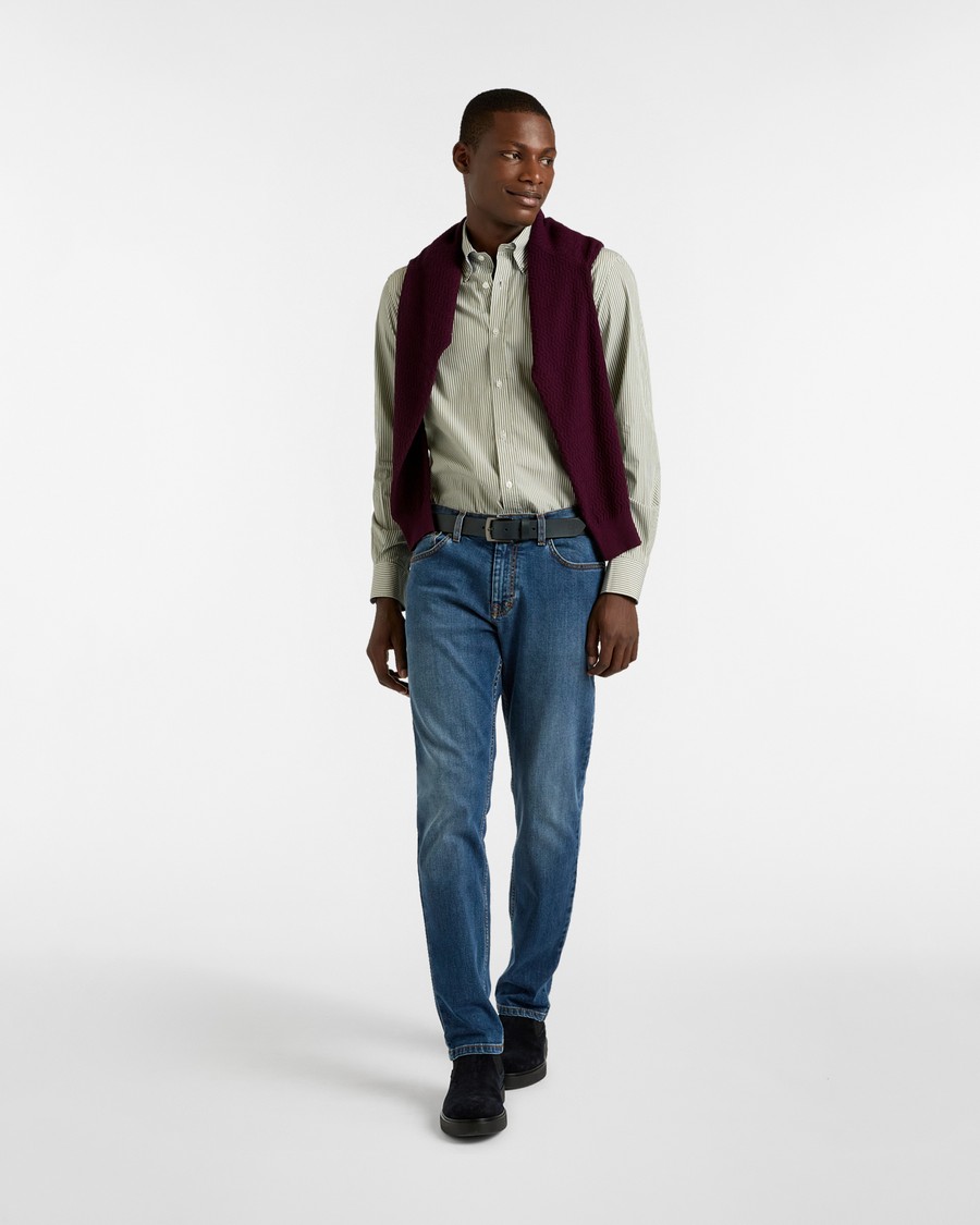 Harmont&Blaine Ανδρικό Πουκάμισο Regular Fit Με Ρίγες Και Κεντημένο Dachshund Sport φωτογραφία