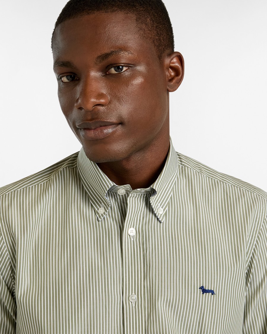 Harmont&Blaine Ανδρικό Πουκάμισο Regular Fit Με Ρίγες Και Κεντημένο Dachshund Sport φωτογραφία