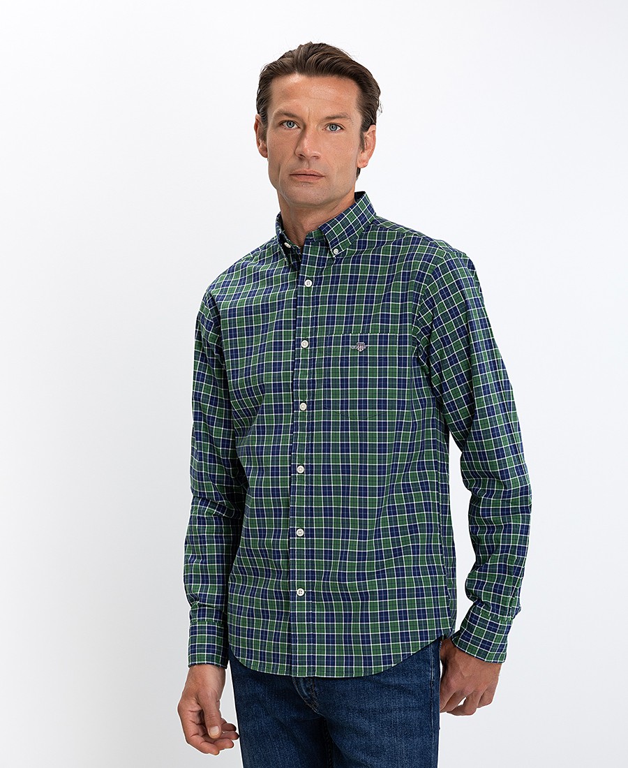 Gant Ανδρικό Πουκάμισο Regular Fit Βαμβακερό Καρό Με Button-Down Γιακά