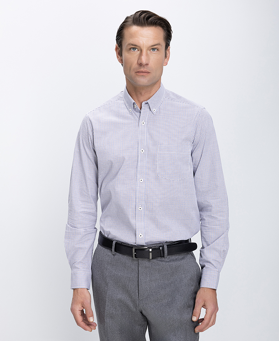 Vardas Ανδρικό Πουκάμισο Βαμβακερό Με Καρό Σχέδιο Modern Fit