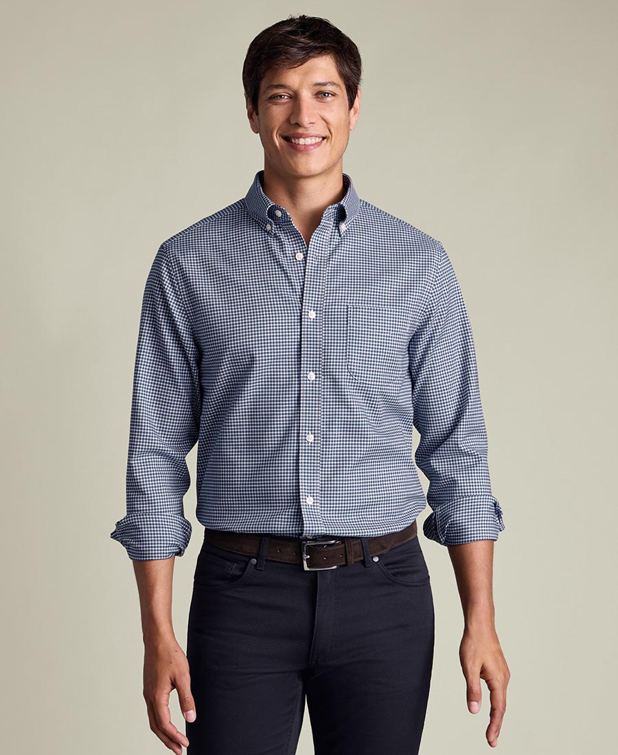 Charles Tyrwhitt Ανδρικό Βαμβακερό Πουκάμισο Καρό