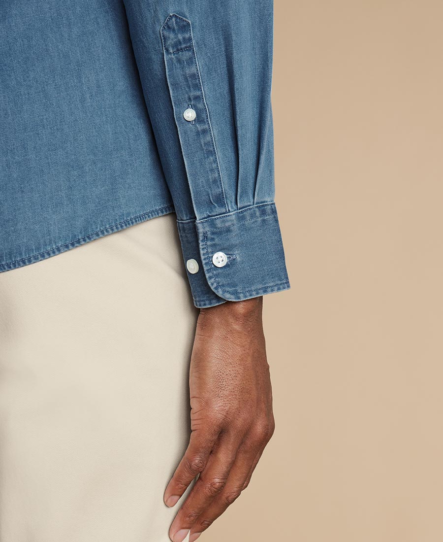 Charles Tyrwhitt Ανδρικό Βαμβακερό Πουκάμισο Denim φωτογραφία