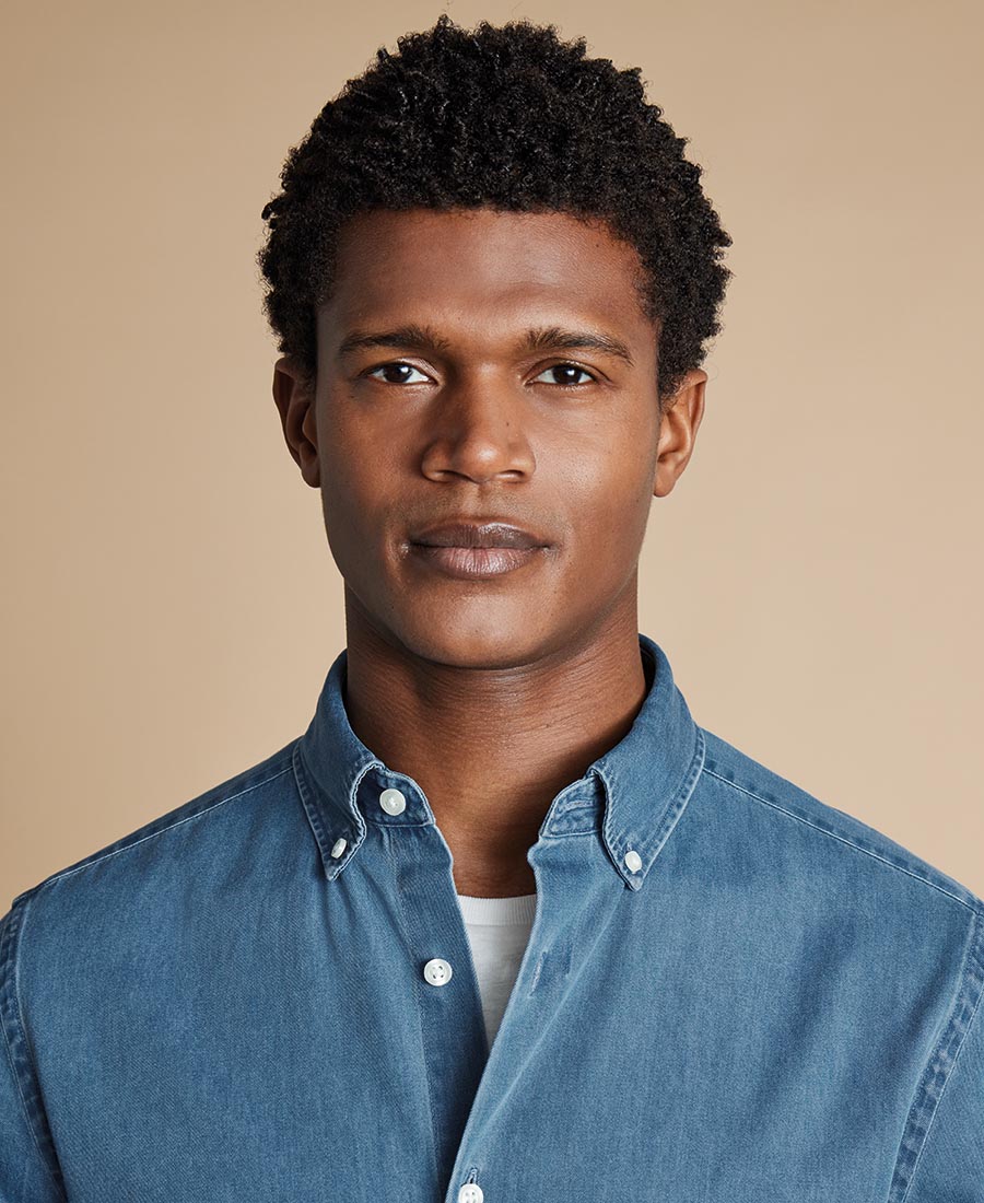 Charles Tyrwhitt Ανδρικό Βαμβακερό Πουκάμισο Denim φωτογραφία