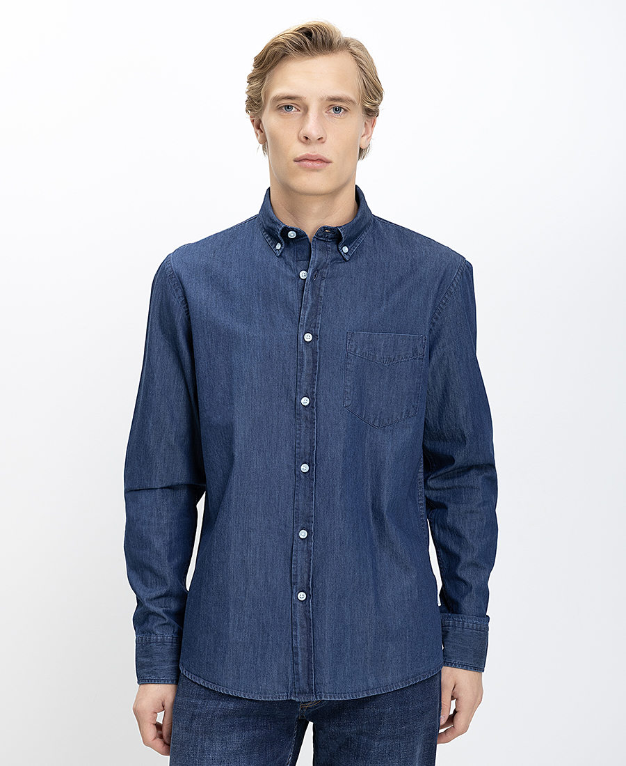 Ανδρικό Πουκάμισο Denim Regular Fit Βαμβακερό