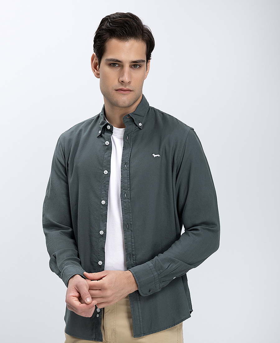 Harmont & Blaine Ανδρικό Βαμβακερό Πουκάμισο Με Button Down Γιακά Modern Fit