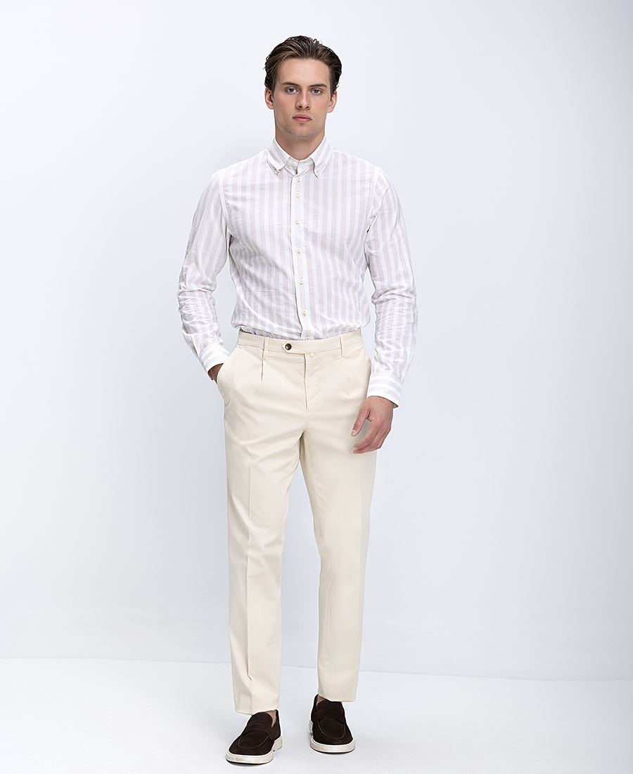 R2 Amsterdam Ανδρικό Πουκάμισο Με Ρίγα Και Button Down Γιακά φωτογραφία