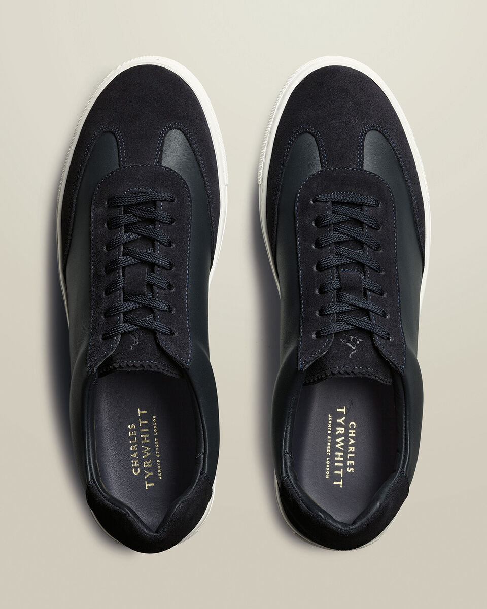 Charles Tyrwhitt Ανδρικά Sneakers από Δέρμα και Suede σε Σκούρο Μπλε φωτογραφία