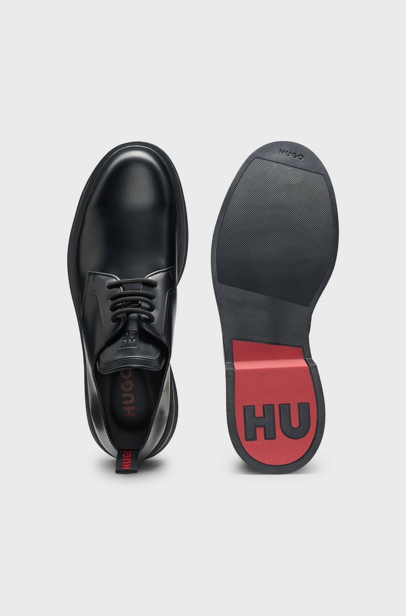Hugo Ανδρικά Derby Δερμάτινα με Λογότυπο σε Μαύρο φωτογραφία