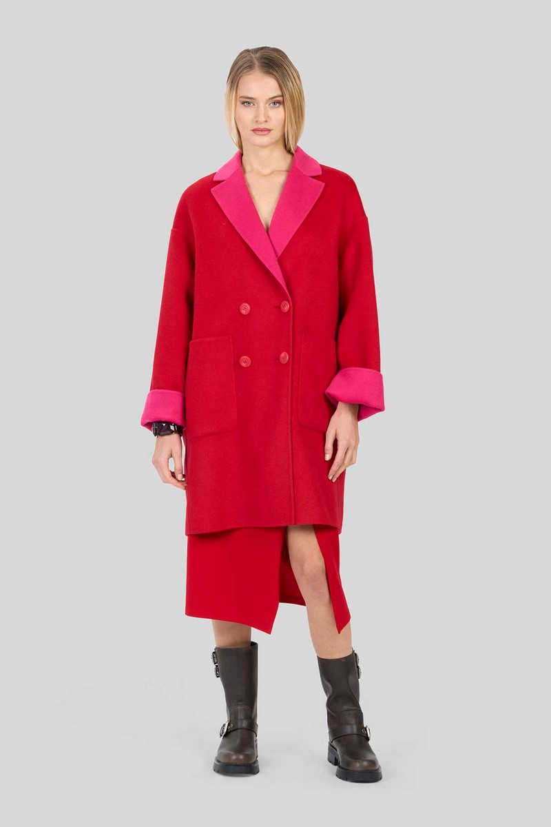 Caractere Caractere Γυναικείο Oversized Ημίπαλτο Double Face
