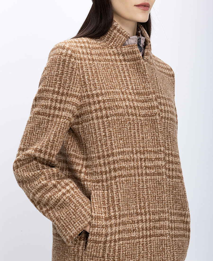 Cinzia Rocca Γυναικείο Παλτό Καρό Με Όρθιο Γιακά φωτογραφία