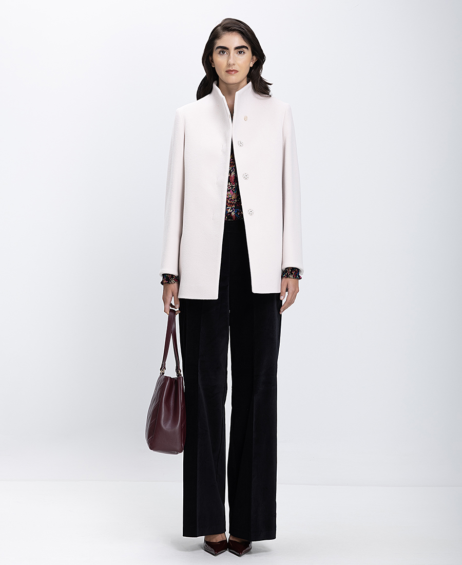 Cinzia Rocca Γυναικείο Παλτό Με Ασύμμετρο Κλείσιμο & Ψηλό Γιακά Από Μάλλινο Μείγμα Cashmere φωτογραφία