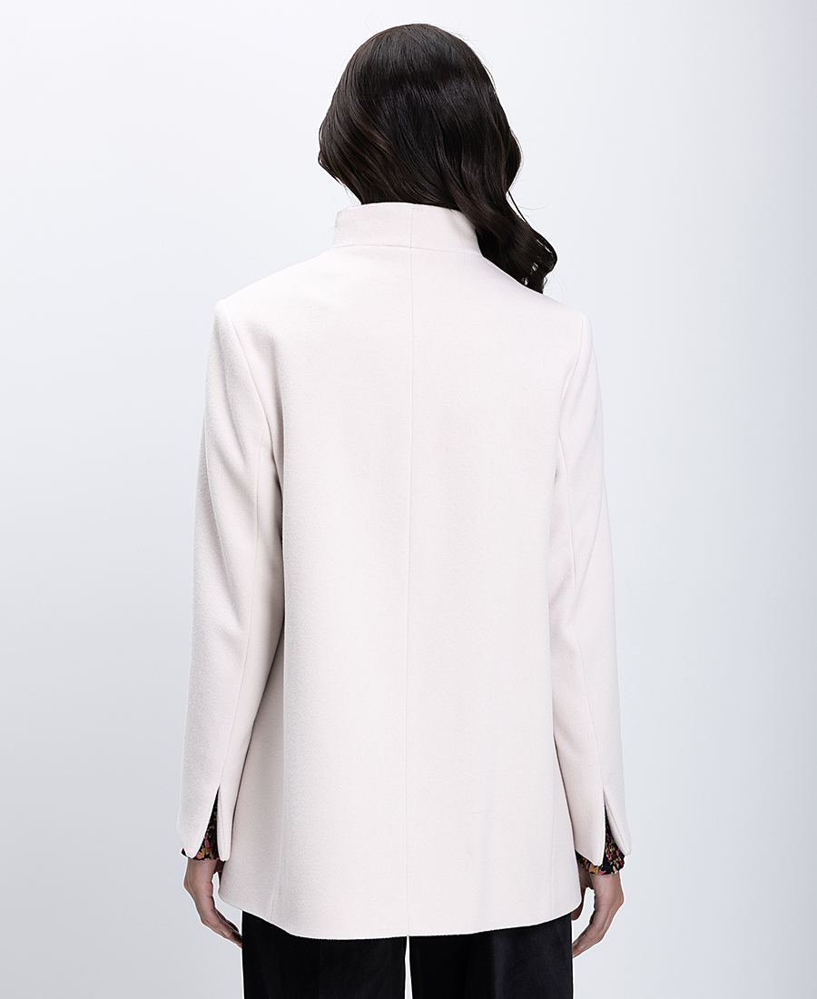 Cinzia Rocca Γυναικείο Παλτό Με Ασύμμετρο Κλείσιμο & Ψηλό Γιακά Από Μάλλινο Μείγμα Cashmere φωτογραφία