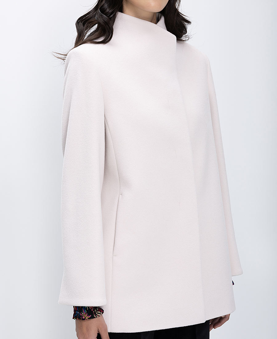 Cinzia Rocca Γυναικείο Παλτό Με Ασύμμετρο Κλείσιμο & Ψηλό Γιακά Από Μάλλινο Μείγμα Cashmere φωτογραφία