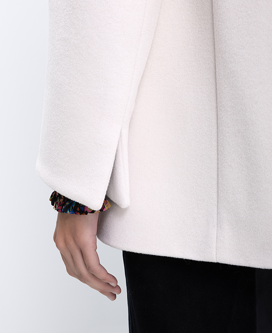 Cinzia Rocca Γυναικείο Παλτό Με Ασύμμετρο Κλείσιμο & Ψηλό Γιακά Από Μάλλινο Μείγμα Cashmere φωτογραφία