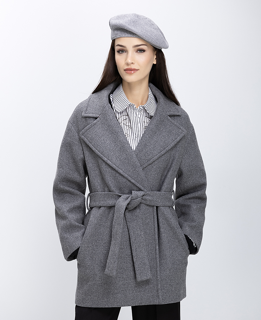 Γυναικείο Παλτό Σταυρωτό Με Ζώνη