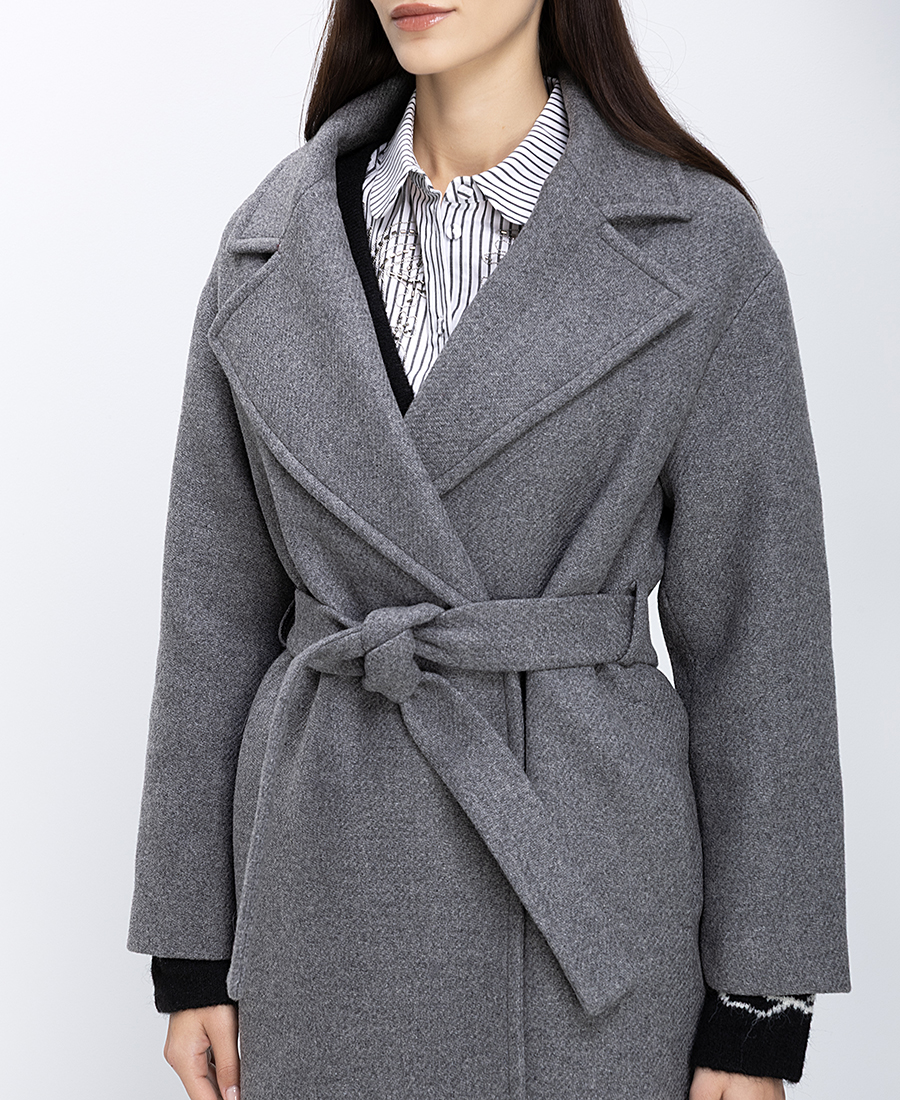 Γυναικείο Παλτό Σταυρωτό Με Ζώνη φωτογραφία