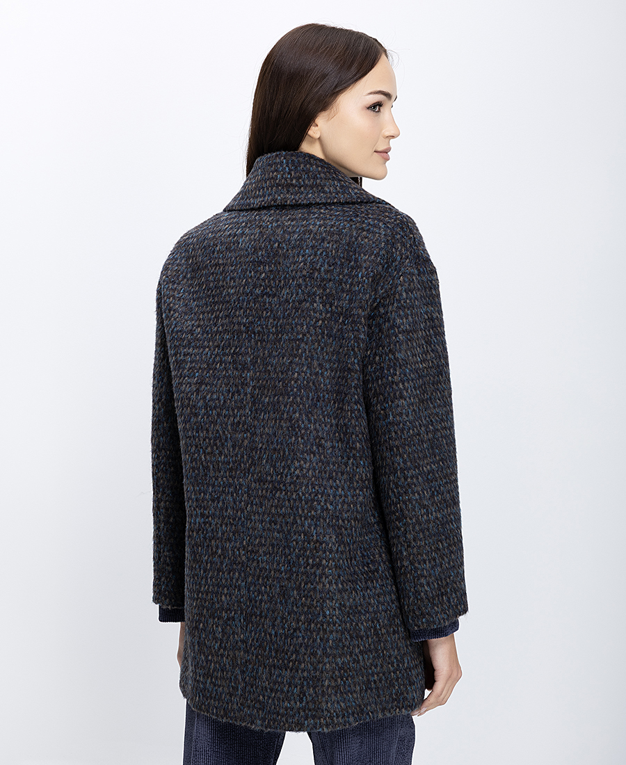 Γυναικείο Παλτό Σταυρωτό Με Υφή Tweed Relaxed Fit φωτογραφία