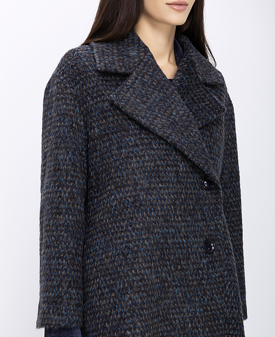 Γυναικείο Παλτό Σταυρωτό Με Υφή Tweed Relaxed Fit φωτογραφία