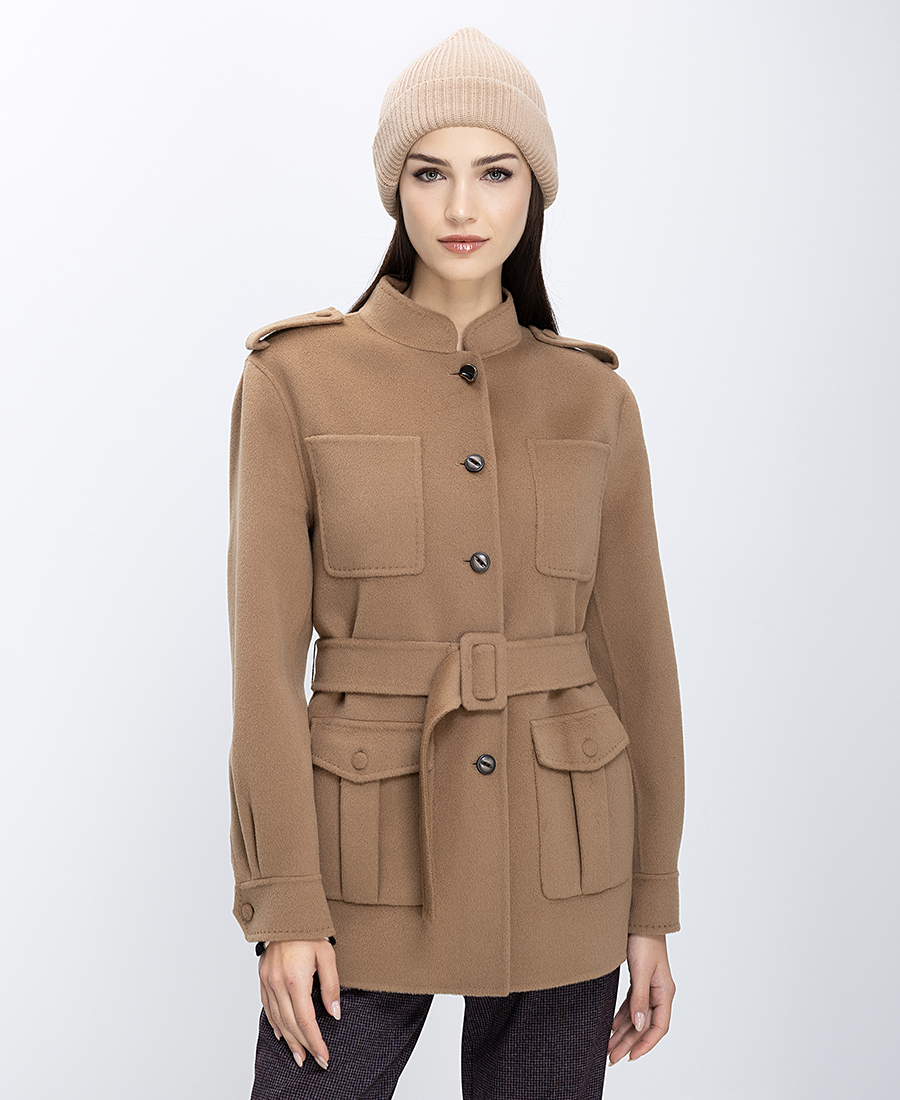 Maliparmi Γυναικείο Παλτό Μάλλινο Με Ζώνη Και Τσέπες