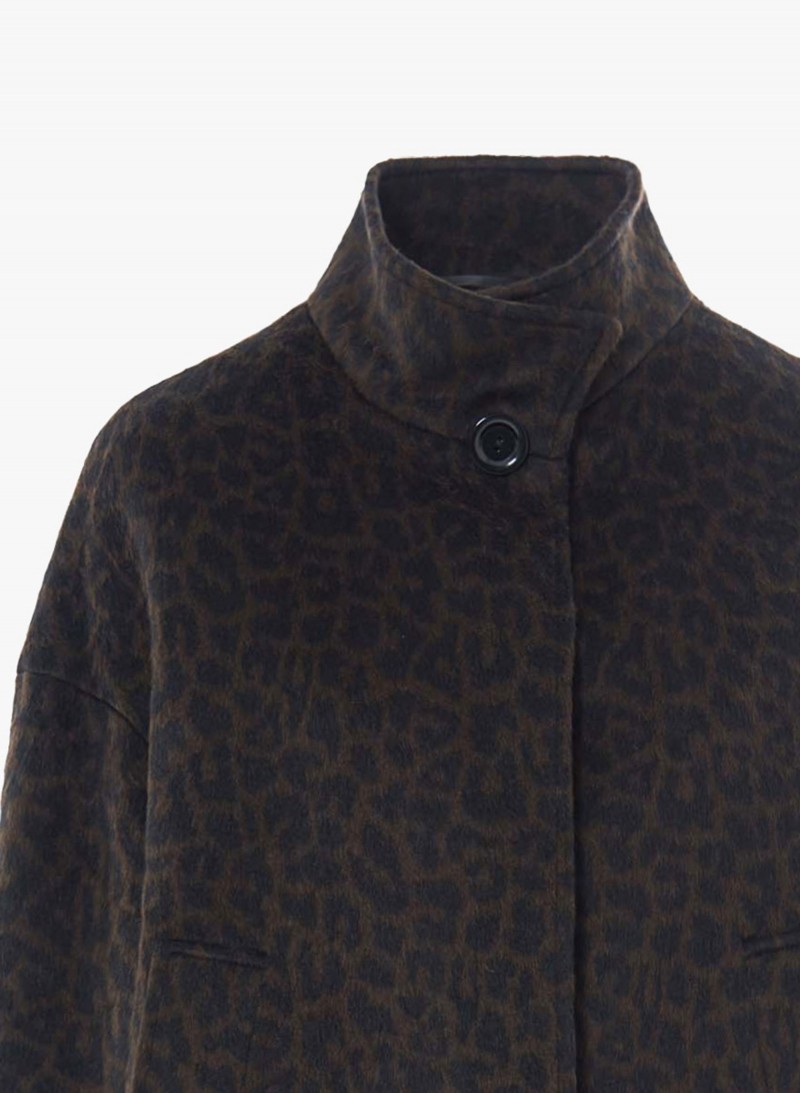 Cinzia Rocca Cinzia Rocca Γυναικείο Κοντό Παλτό Με Animal Print Σχέδιο Oversized Fit Για Statement Εμφανίσεις - 4