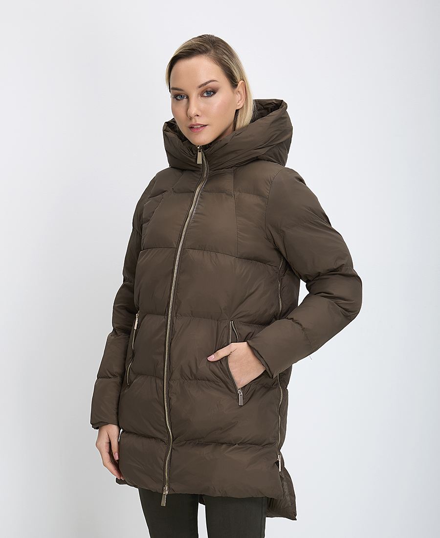 Clarina Γυναικείο Μπουφάν με Κουκούλα Regular Fit - 4