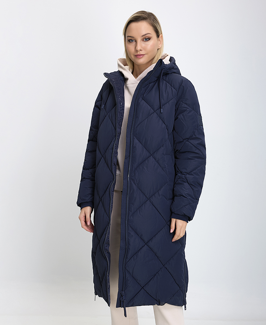 The Fashion People T.Coat Γυναικείο Regular Fit Με Κουκούλα Μπλε
