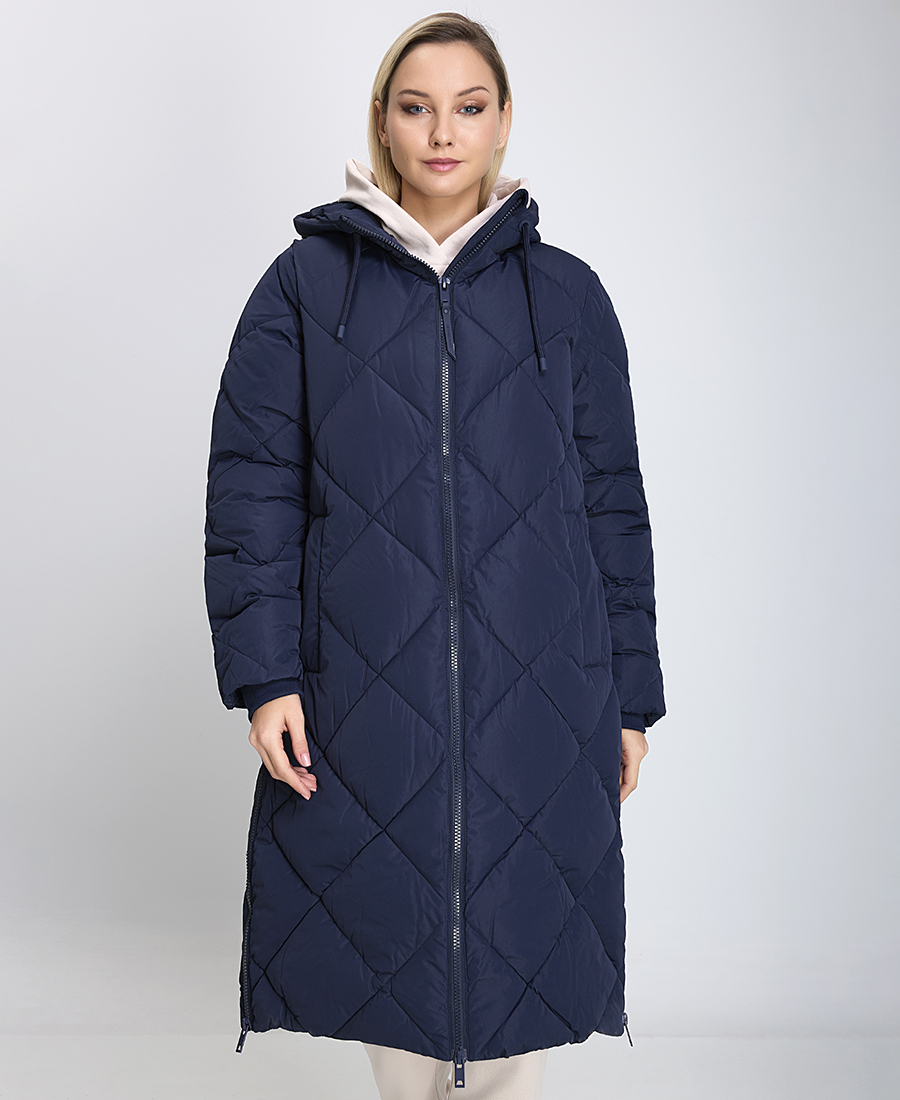 T.Coat Γυναικείο Regular Fit Με Κουκούλα Μπλε φωτογραφία