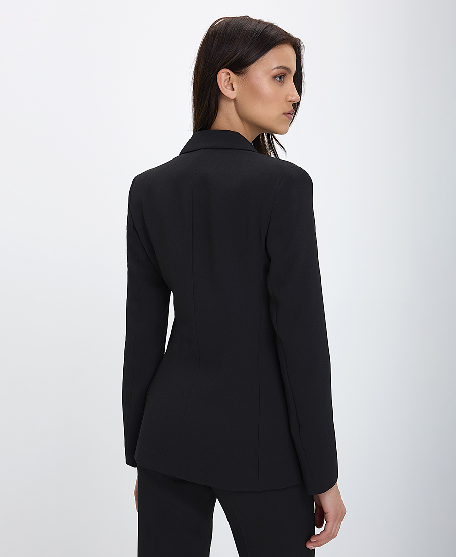 Caractere Γυναικείο Μπλέιζερ Εφαρμοστή Γραμμή Μάυρο φωτογραφία