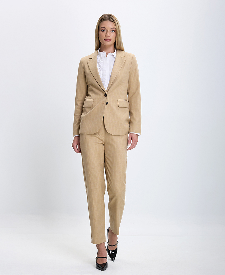 Gerry Weber Γυναικείο Σακάκι Blazer με Ρίγες σε Μπεζ φωτογραφία