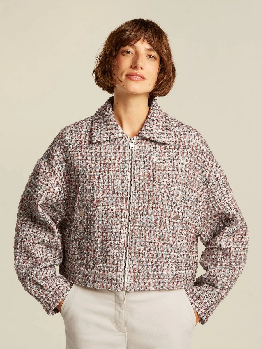 Beaumont Beaumont Γυναικείο Σακάκι Loose Fit Από Μπουκλέ Ύφασμα Με Τσέπες Και Φερμουάρ