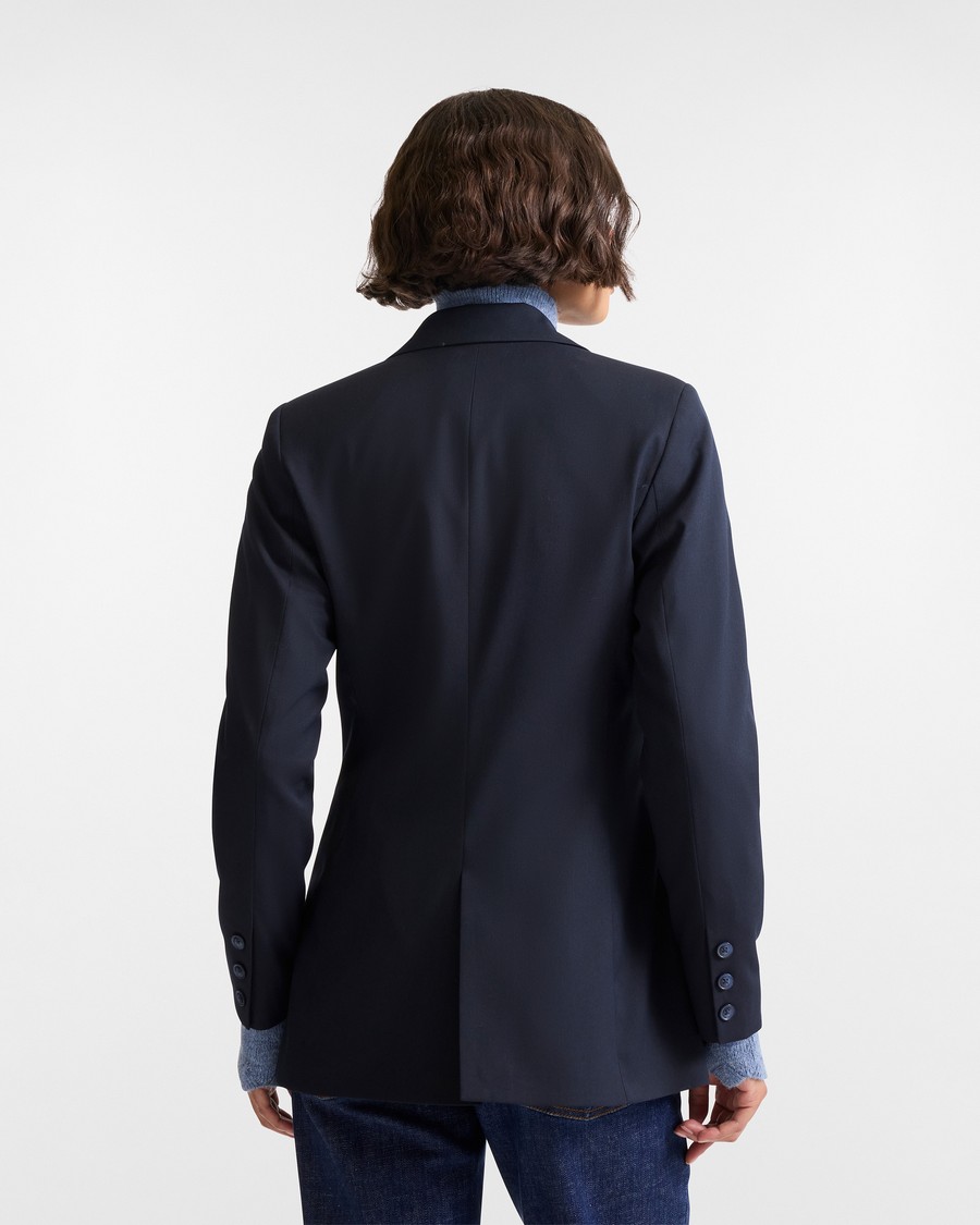 Harmont&Blaine Γυναικείο Σακάκι Classic Slim Fit Από Ανάλαφρο Μείγμα Βισκόζης Μονόπετο Navy Blue φωτογραφία