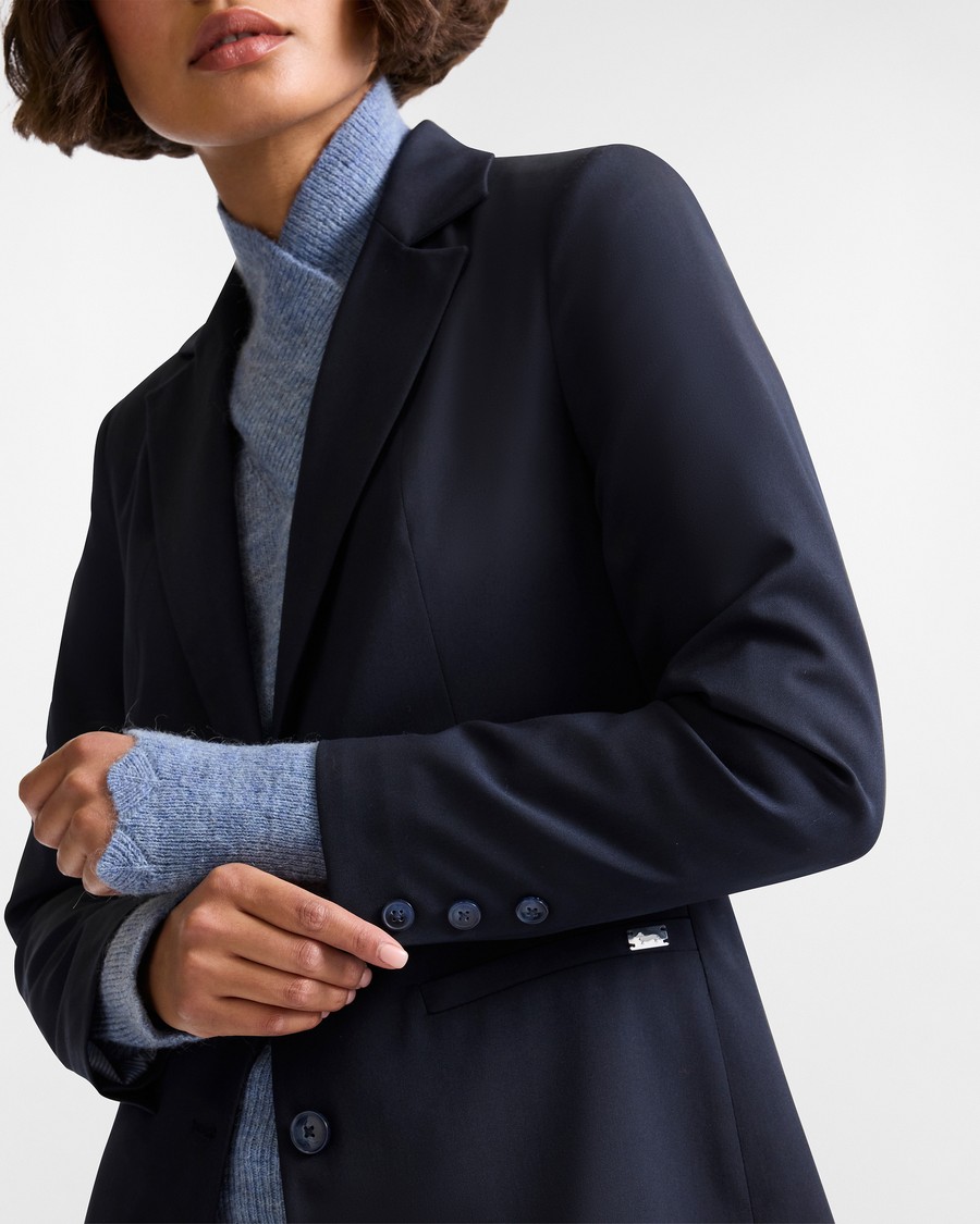 Harmont&Blaine Γυναικείο Σακάκι Classic Slim Fit Από Ανάλαφρο Μείγμα Βισκόζης Μονόπετο Navy Blue φωτογραφία