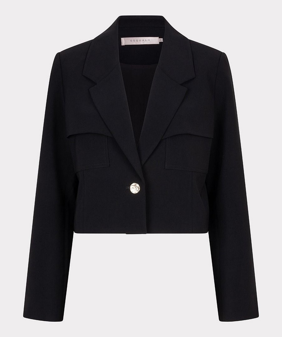 EsQualo Γυναικείο Blazer Short City Με Χρυσό Κουμπί φωτογραφία
