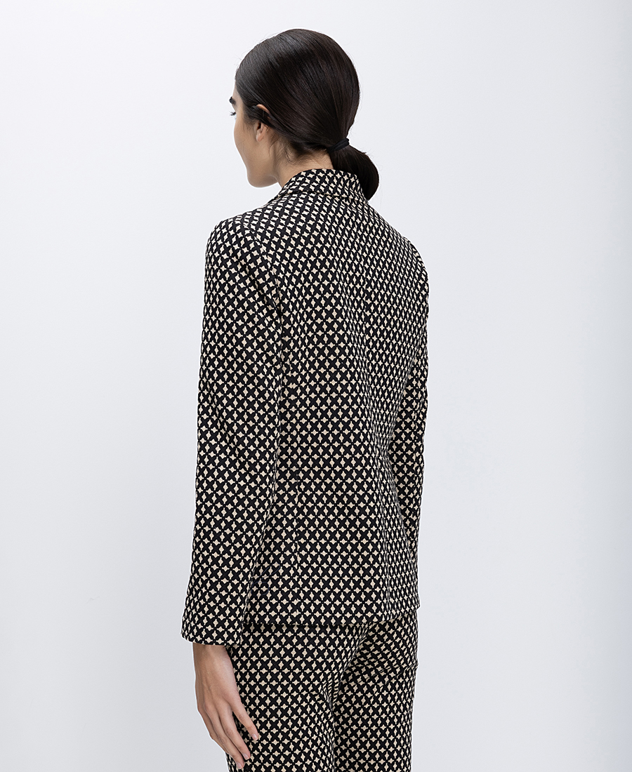 Γυναικείο Σακάκι Με Εξωτερικές Τσέπες Εμπριμέ Regular Fit φωτογραφία