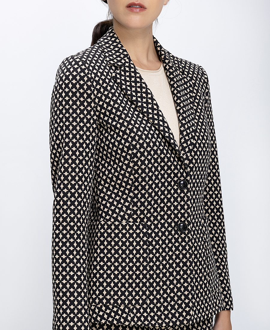 Γυναικείο Σακάκι Με Εξωτερικές Τσέπες Εμπριμέ Regular Fit φωτογραφία