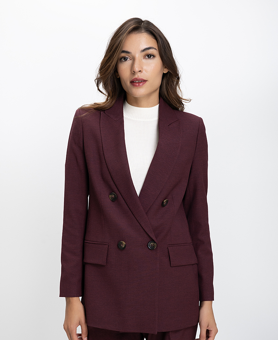 Diana D Diana D. Γυναικείο Σακάκι Regular Fit Με Διπλό Κούμπωμα