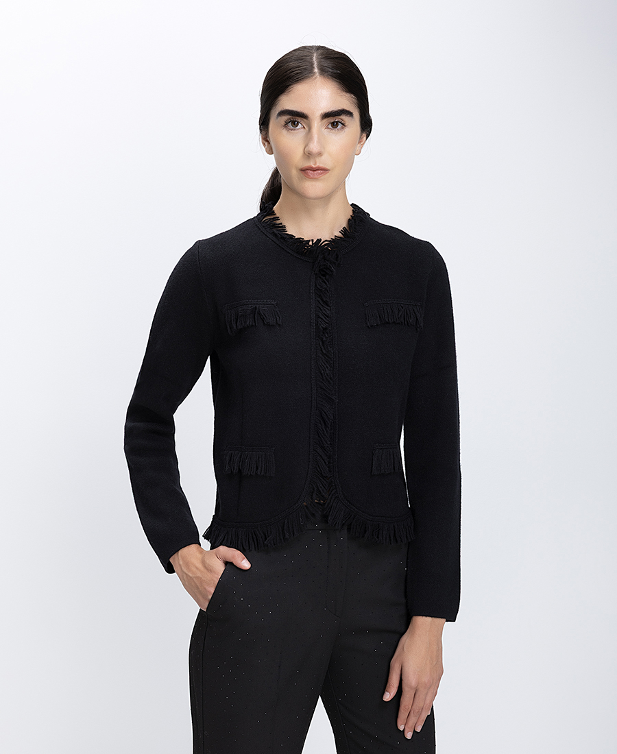 Luckylu Luckylu Γυναικείο Σακάκι Με Κρόσσια Cropped