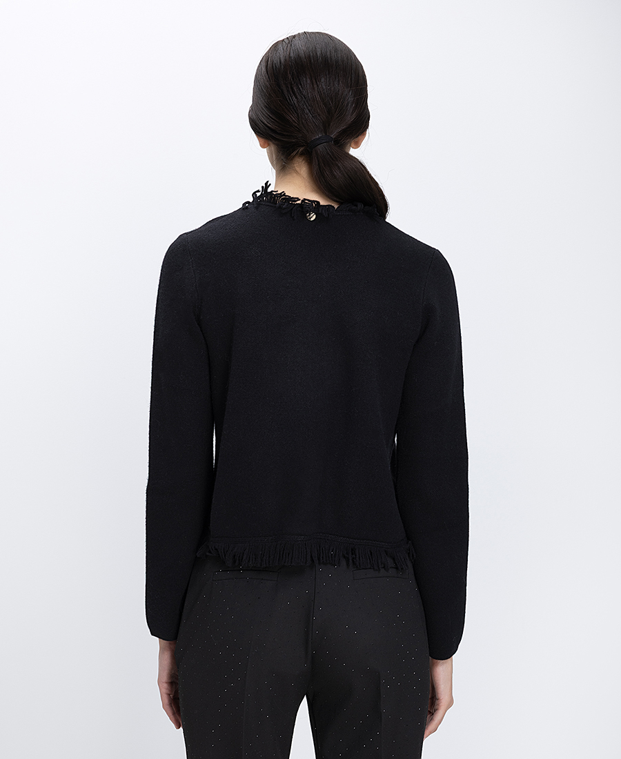 Luckylu Γυναικείο Σακάκι Με Κρόσσια Cropped φωτογραφία