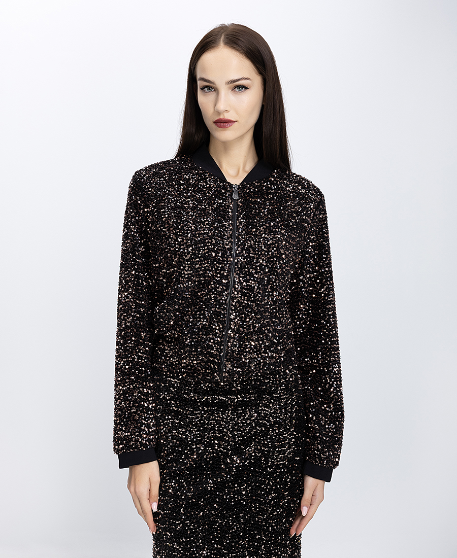 Elena Miro Elena Miro Γυναικεία Ζακέτα Με Παγιέτες