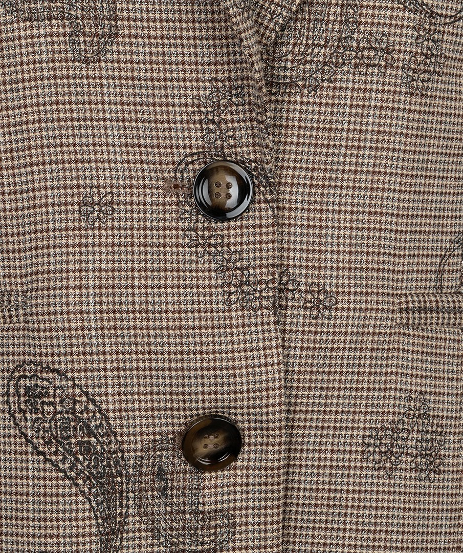 EsQualo EsQualo Γυναικείο Καρό Σακάκι Mε Paisley Σχέδιο Για Business & Smart Casual Εμφανίσεις - 5