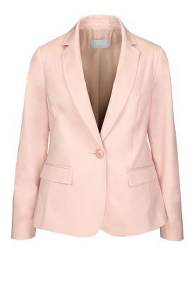 Bianca Γυναικείο Blazer Slim Fit Μονόκουμπο Ροζ φωτογραφία