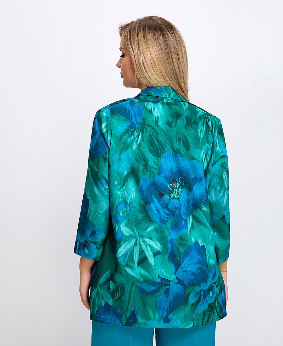 Γυναικεία Ζακέτα/Κιμονό Floral με Ζωνάκι Regular Fit σε Πράσινο φωτογραφία