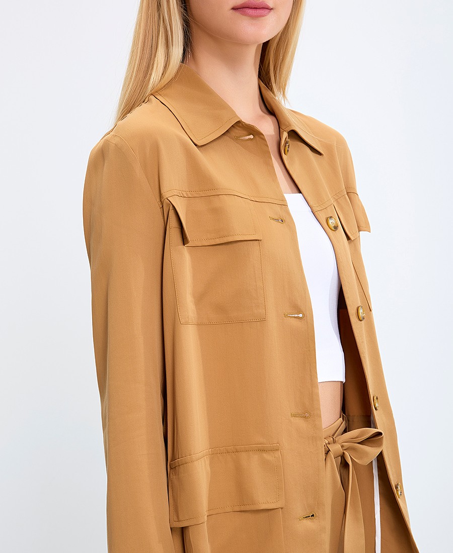 Γυναικείο Σακάκι Regular Fit με Τσέπες και Ζώνη φωτογραφία