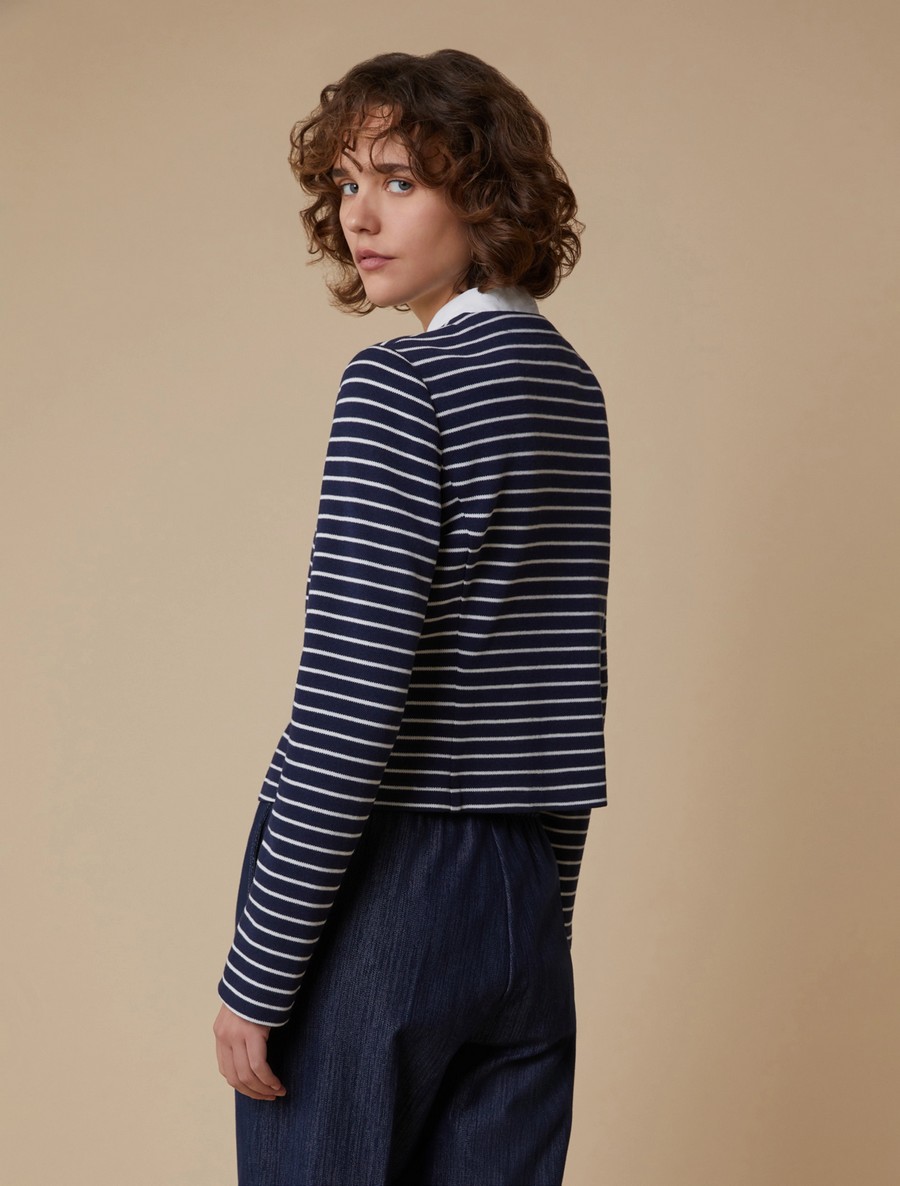 Penny Black Γυναικείο Jersey Σακάκι Slim Fit σε Ριγέ Μπλε φωτογραφία